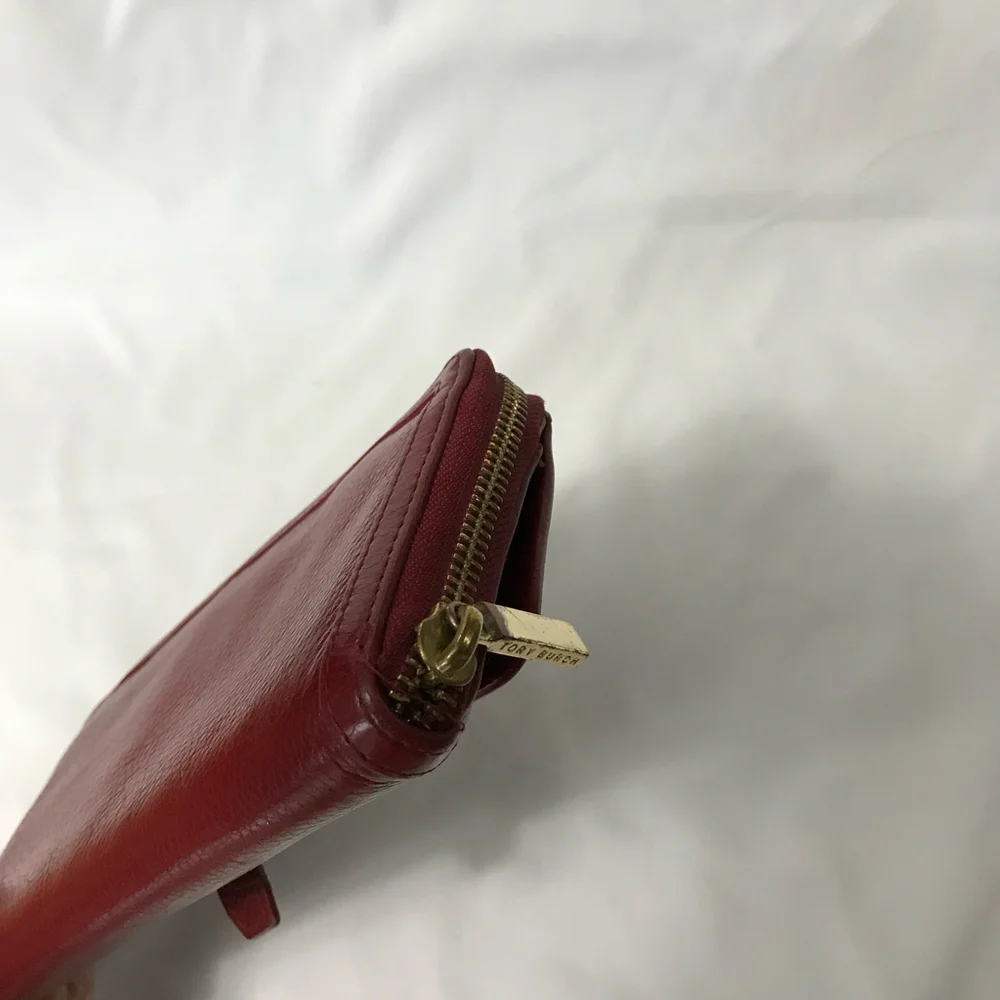 Tory Burch Merlot Deep Red Continental Wallet EUC